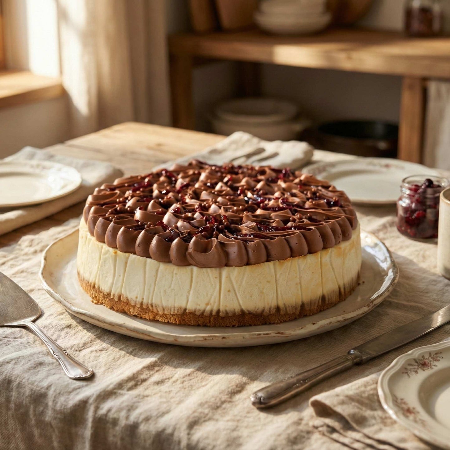 Frambuazlı & Çikolatalı Cheesecake