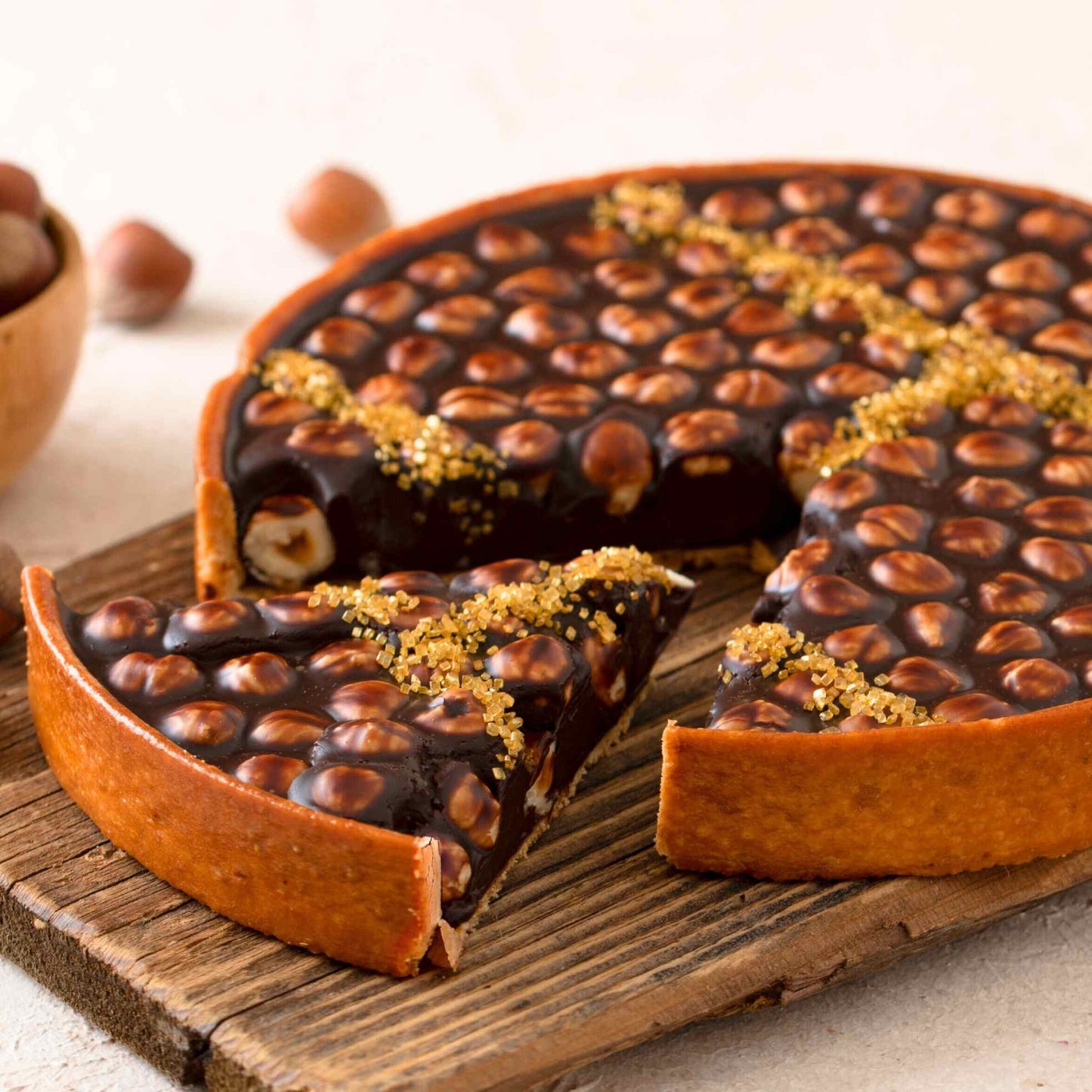 Kavrulmuş Fındıklı & Çikolatalı Ganaj Tart